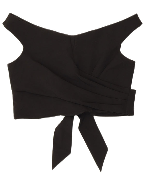 Top corto da donna con spalle scoperte Coast UK 16 grande poliestere nero