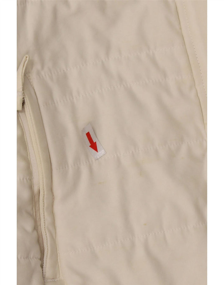WEIRD FISH Gilet imbottito da donna UK 14 Large Poliestere bianco