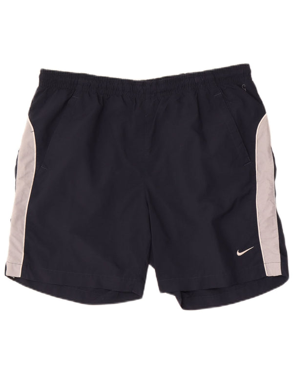 Pantaloncini da bagno da uomo Nike Large in nylon color block blu navy