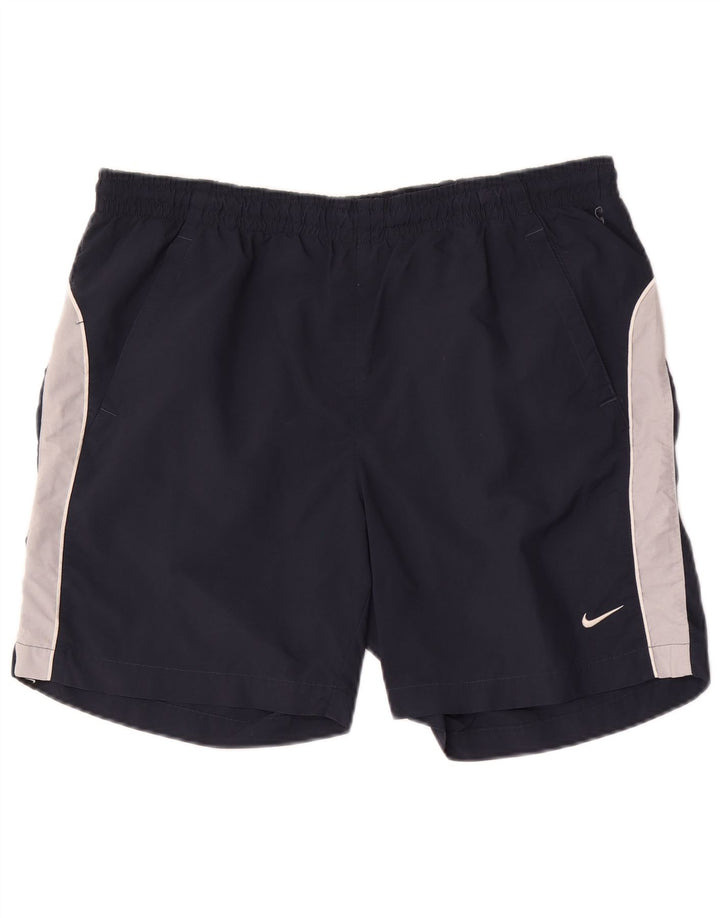 Pantaloncini da bagno da uomo Nike Large in nylon color block blu navy