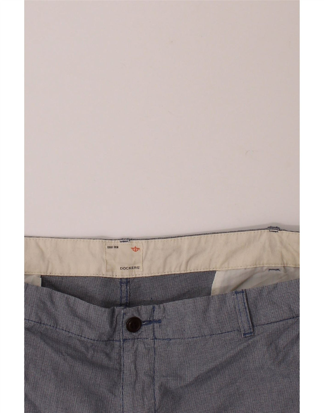DOCKERS Mens Cargo Shorts W42 2XL Blue Check Cotton Vintage Dockers and Second-Hand Dockers from Messina Hembry 