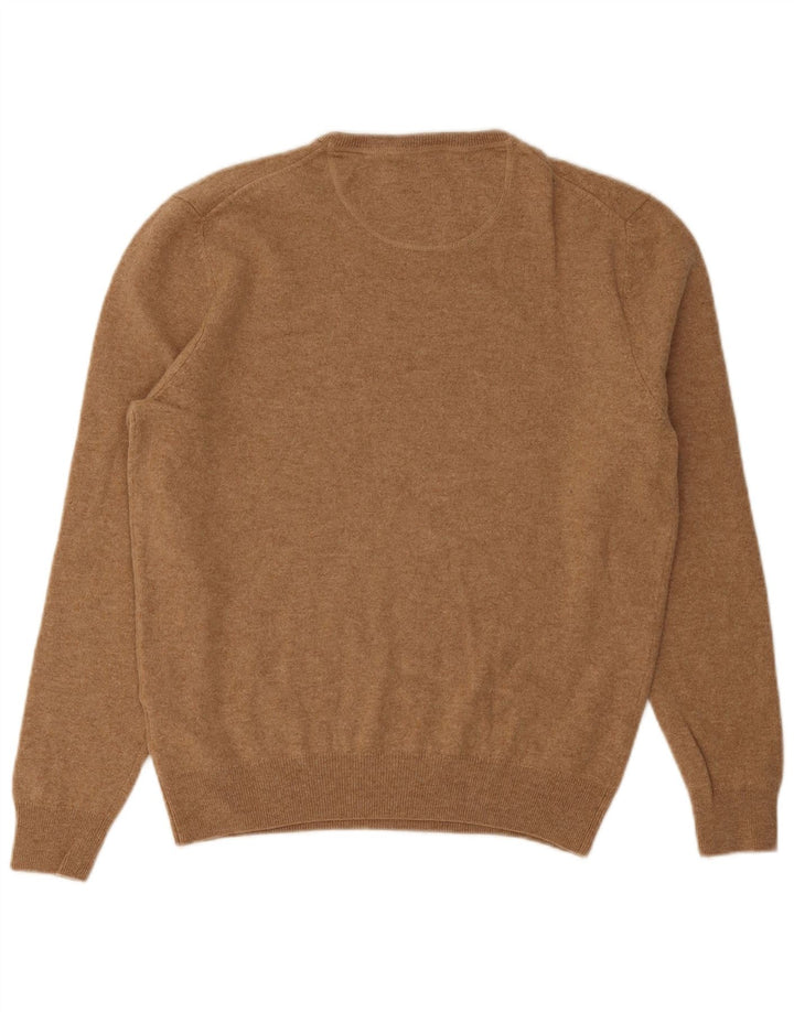 Maglione maglione girocollo da uomo Fynch Hatton XL lana merino marrone