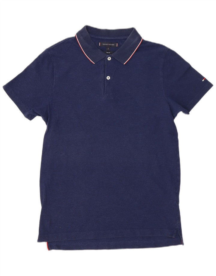 TOMMY HILFIGER Polo da uomo slim fit in cotone blu navy medio