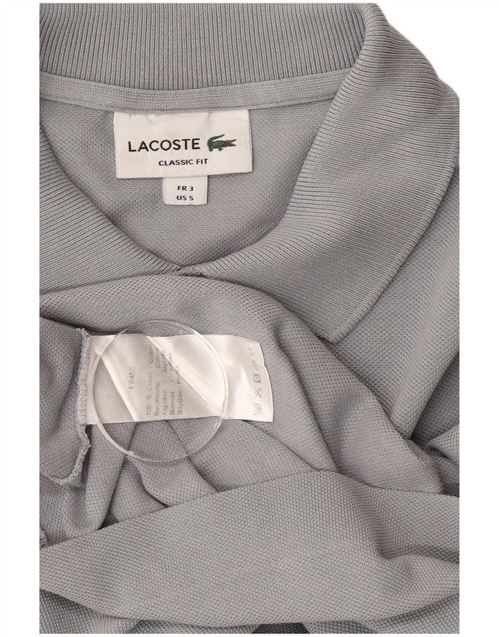 Polo da uomo Lacoste vestibilità classica taglia 3 piccola in cotone grigio