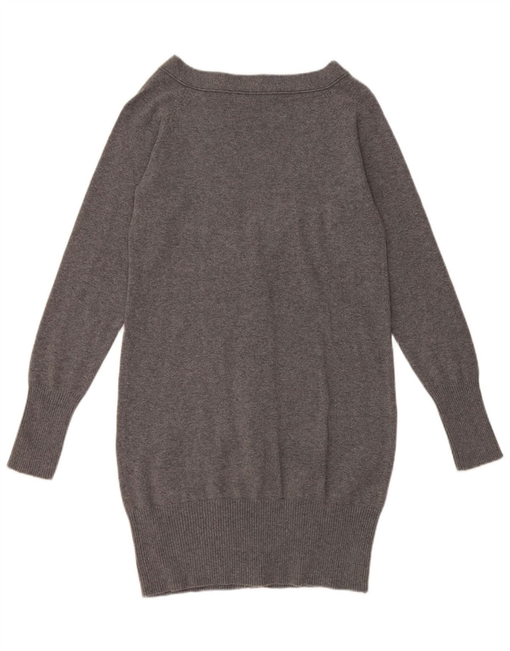 Maglione cardigan lungo da donna Zara UK 12 Grigio medio