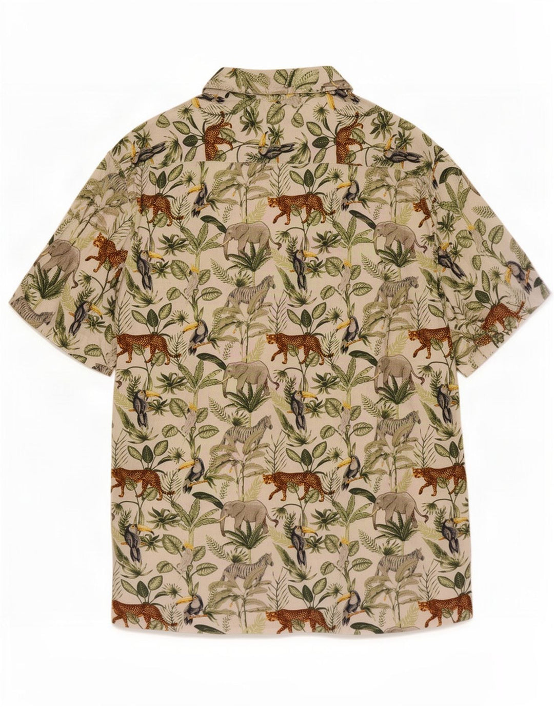 Tessentials Camicia a maniche corte da uomo Jungle Stampa grande animale multicolore