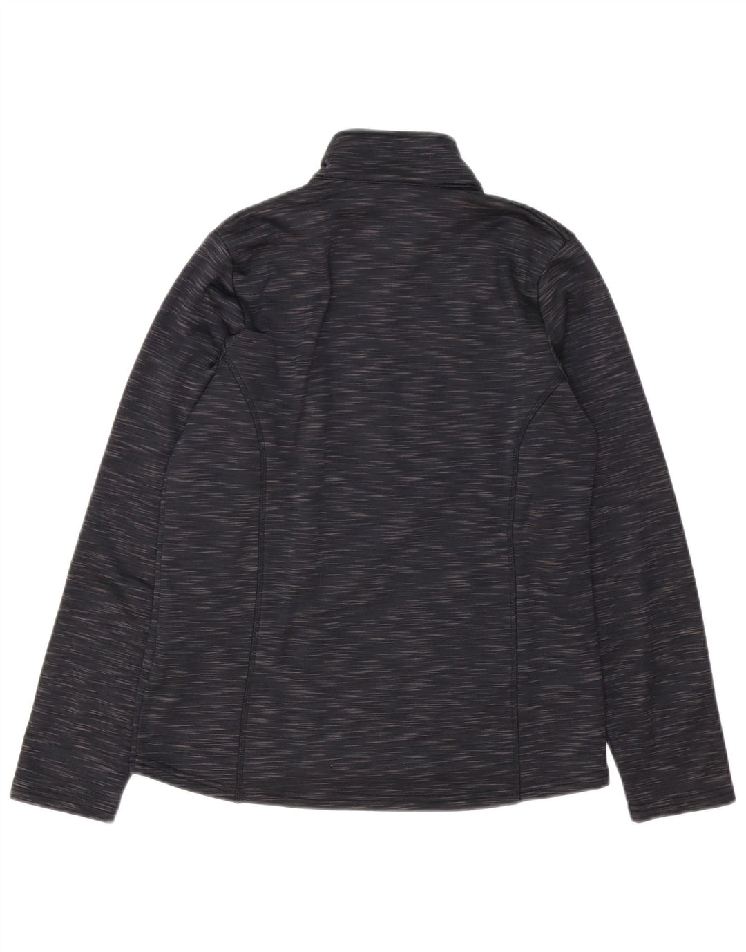 Brugi Felpa da uomo con collo con zip, maglione piccolo, poliestere chiazzato nero