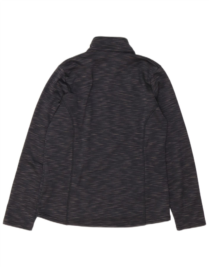 Brugi Felpa da uomo con collo con zip, maglione piccolo, poliestere chiazzato nero