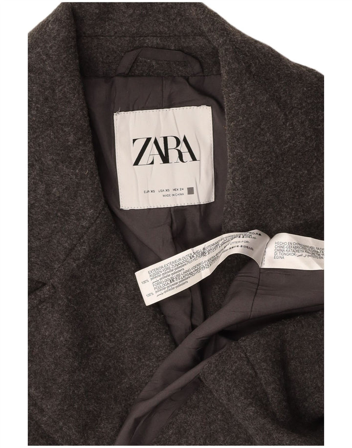 Cappotto doppiopetto oversize da donna ZARA UK 6 XS poliestere grigio
