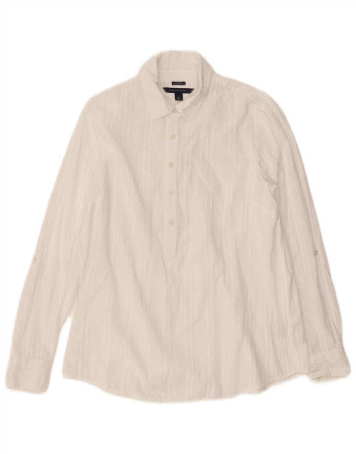 Maglietta pullover dalla vestibilità rilassata da donna Tommy Hilfiger UK 10 Small White Striped