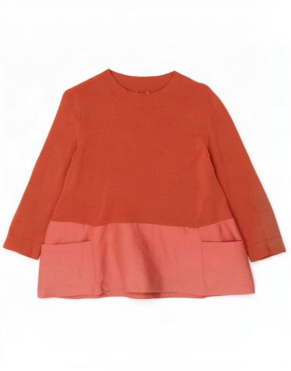 Maglione da donna con scollo a barca Cos UK 10 Small Lana color block marrone