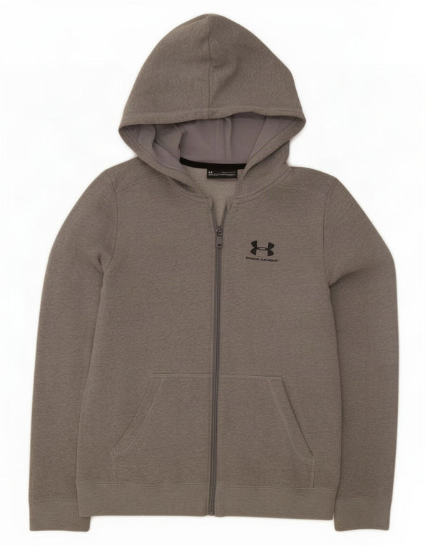 Felpa con cappuccio e zip per ragazzi Under Armour 13-14 anni XL in cotone grigio
