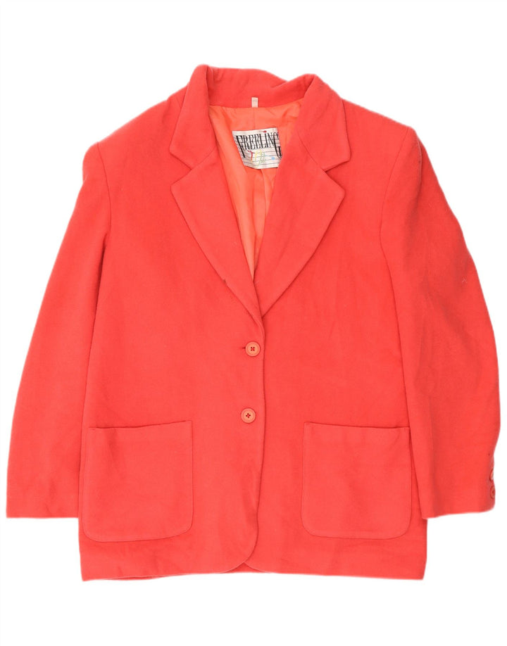 Giacca blazer vintage da donna a 2 bottoni IT 48 XL in lana rossa