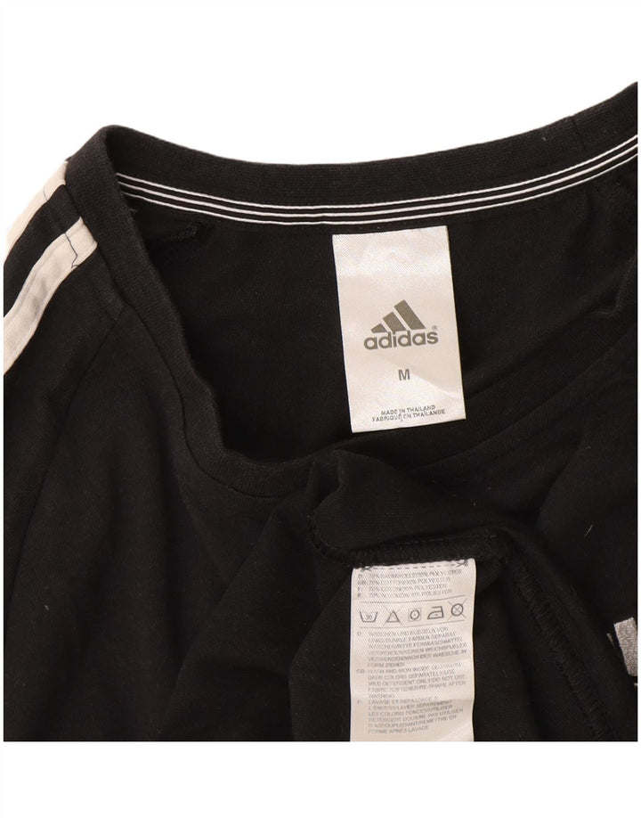 T-shirt Adidas Climalite da uomo Top in cotone nero medio