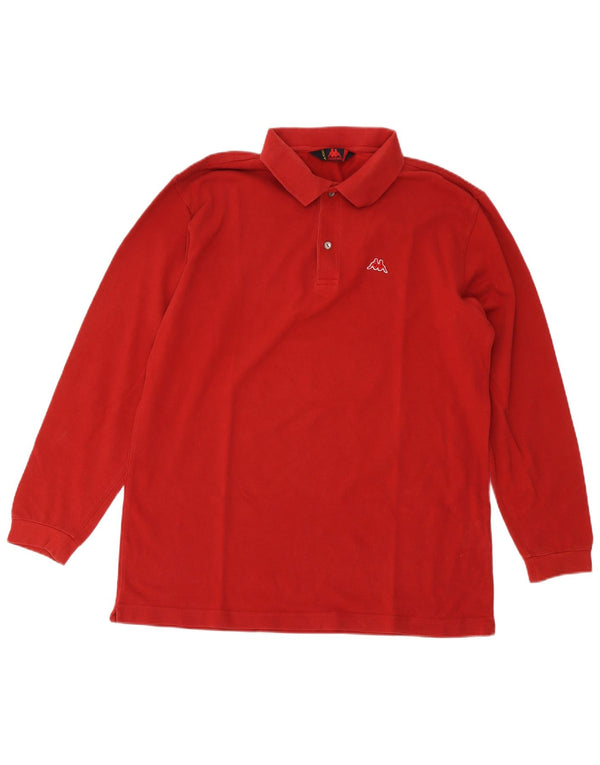 Polo Kappa Uomo Manica Lunga Large Rossa in Cotone