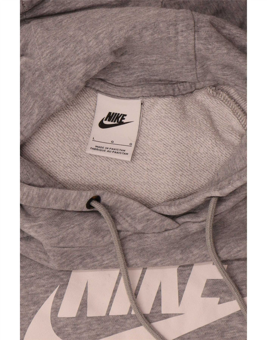 Felpa con cappuccio grafica Nike da uomo, grande, cotone chiazzato grigio