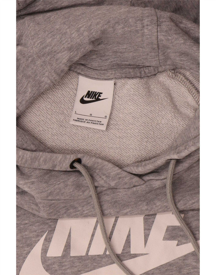Felpa con cappuccio grafica Nike da uomo, grande, cotone chiazzato grigio