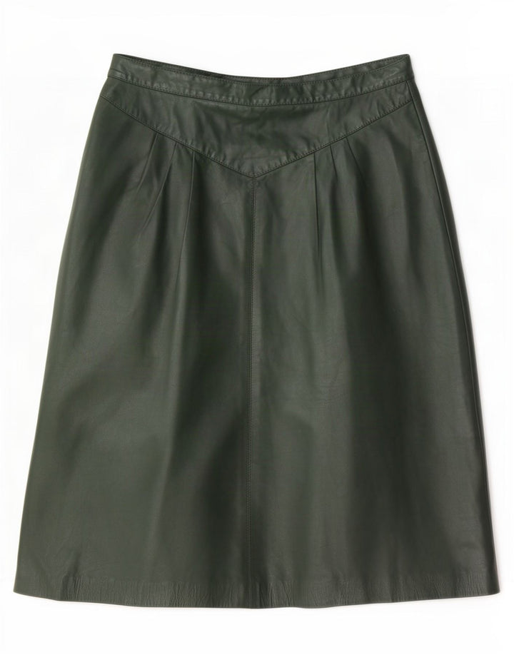 Gonna in pelle vintage da donna media W28 verde