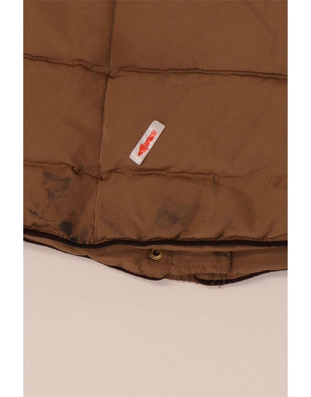 Giacca imbottita con cappuccio da donna Zara UK 14 grande marrone poliestere