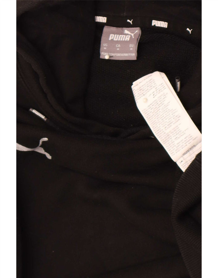 Felpa con cappuccio da uomo Puma media cotone nero