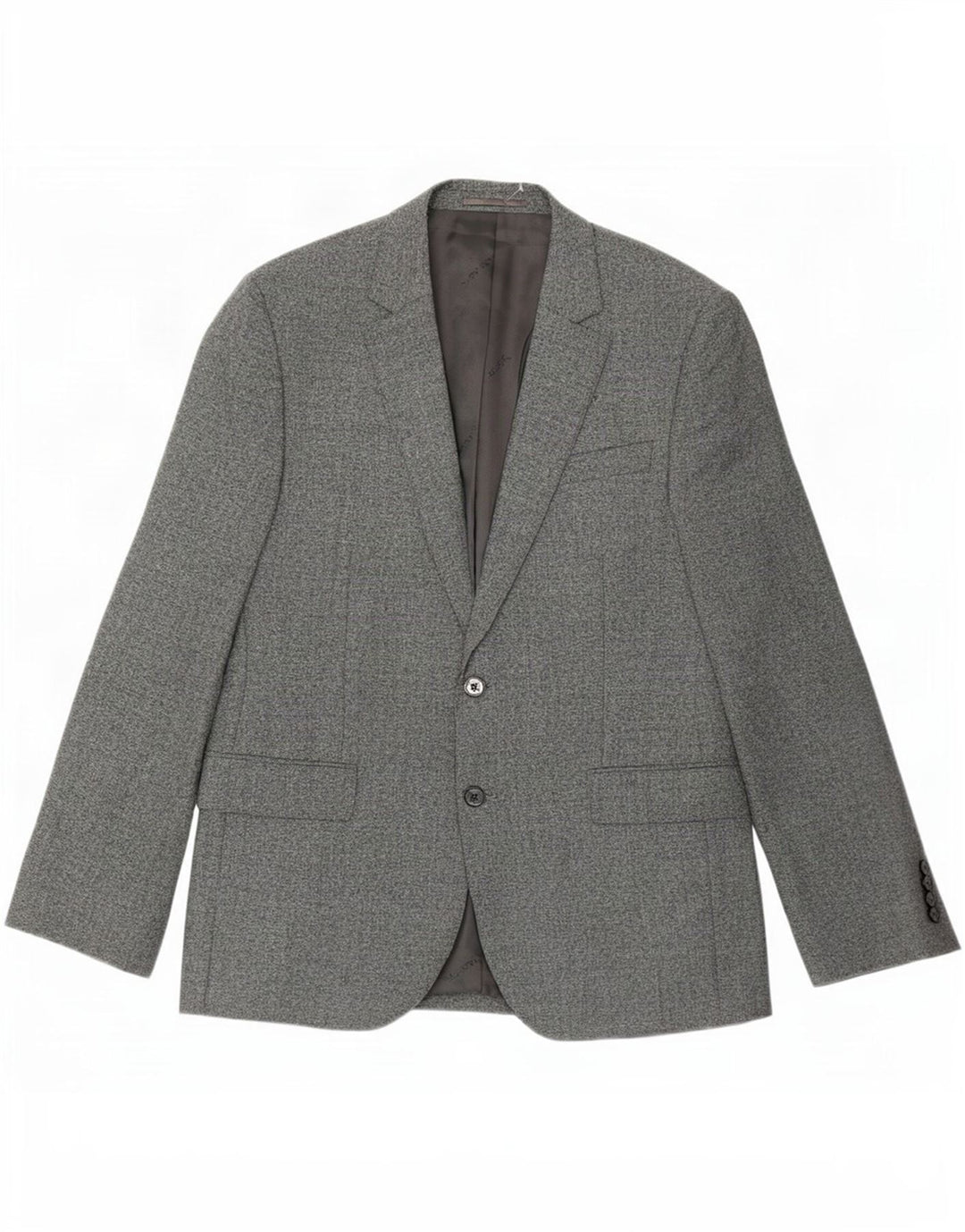 Giacca blazer da uomo a 2 bottoni Jaeger UK 40 grande lana grigia