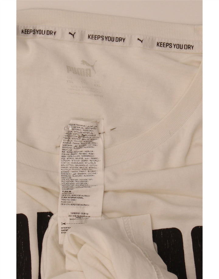 T-shirt grafica da uomo Puma Top 2XL cotone bianco