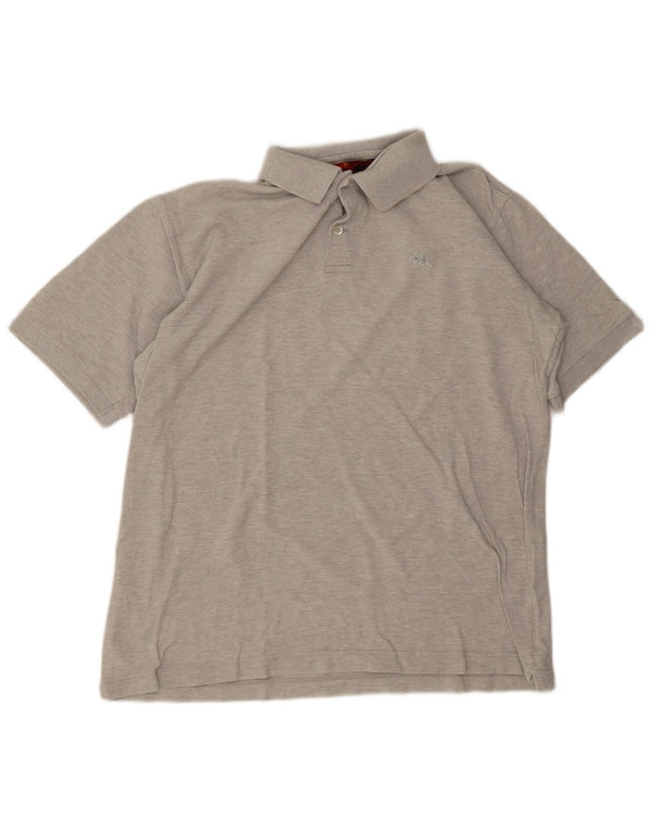 Polo Kappa Uomo Large in cotone mélange grigio