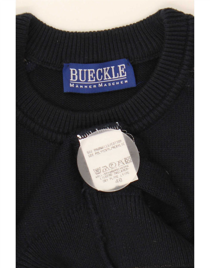 Maglione maglione girocollo da uomo Bueckle IT 48 Medio blu navy geometrico