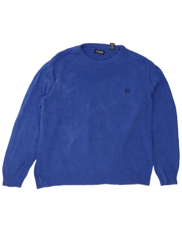 Maglione maglione con scollo a barca da uomo Chaps 2XL cotone blu