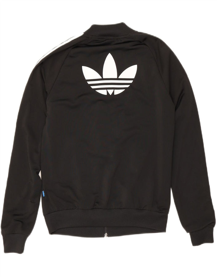 Giacca da ginnastica grafica da donna Adidas UK 6 XS poliestere nero