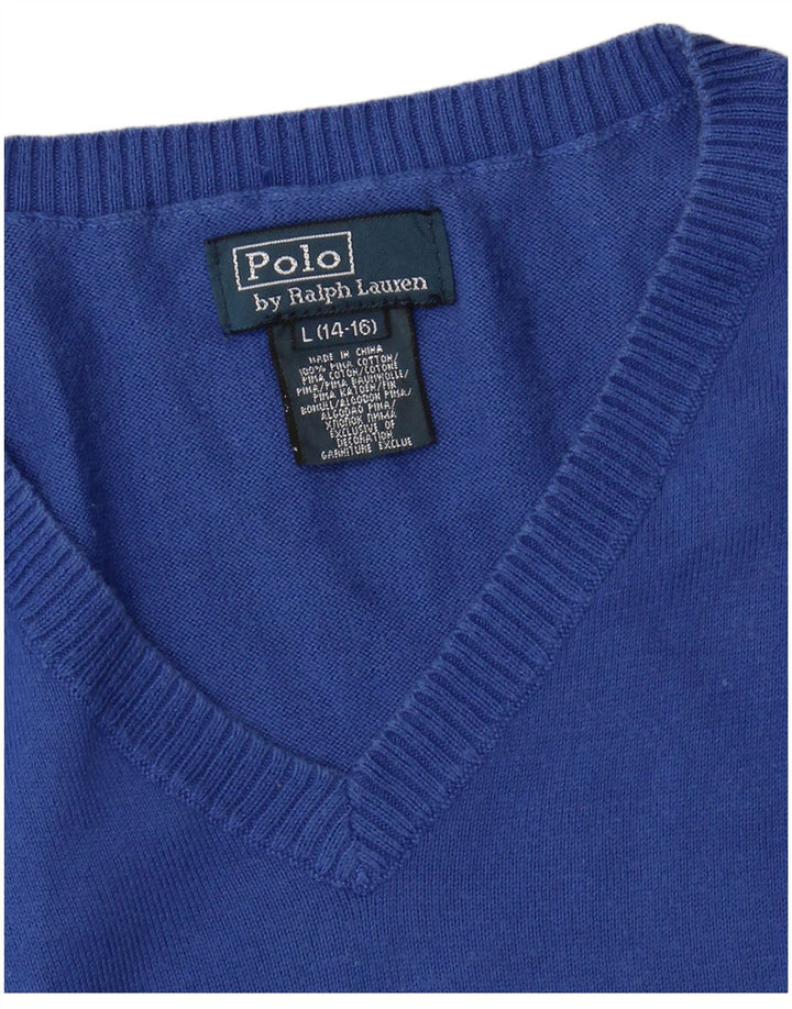 POLO RALPH LAUREN Canottiera da bambino 14-15 anni Grande in cotone blu