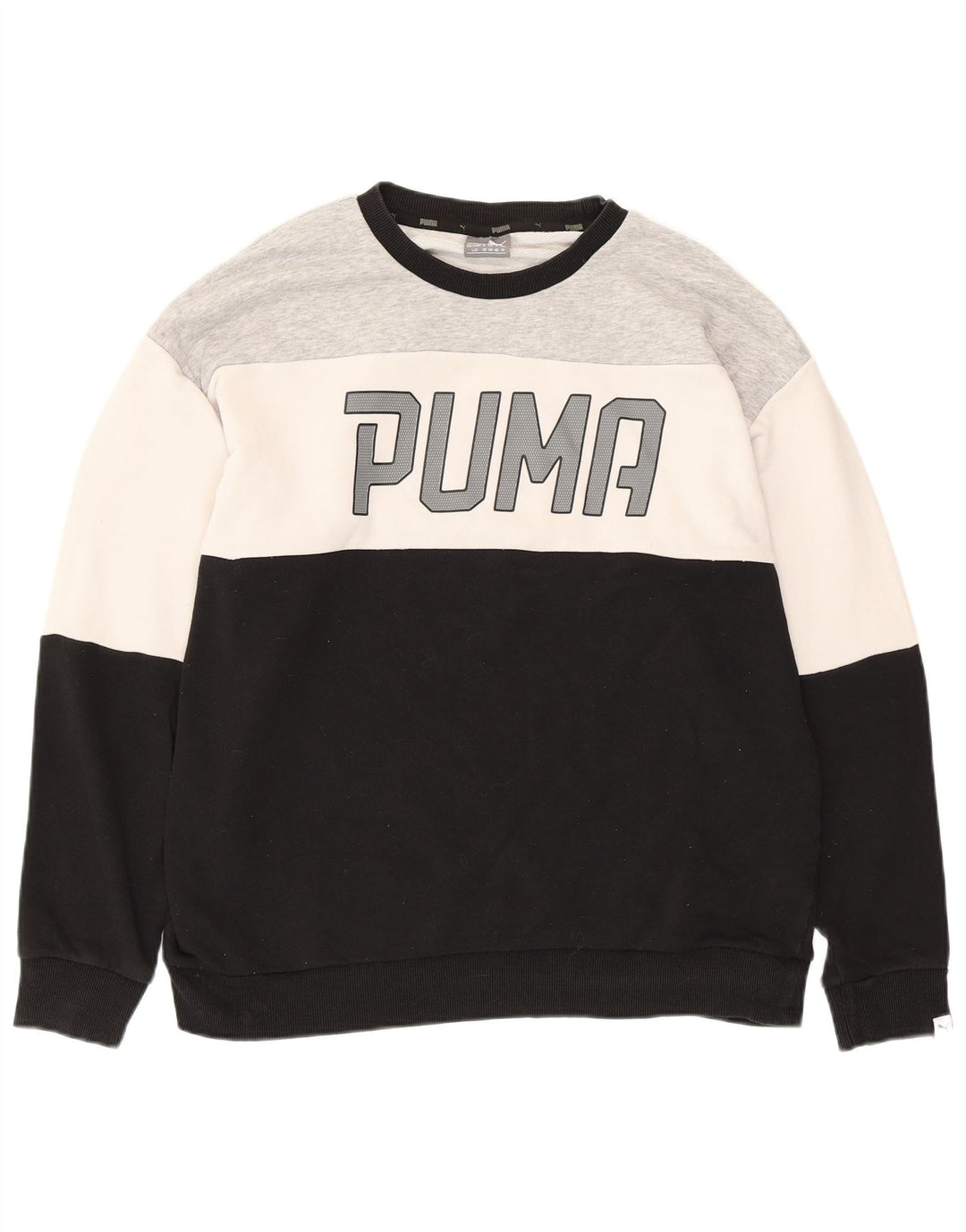 Felpa con grafica PUMA da donna UK 14 Large Black Colourblock