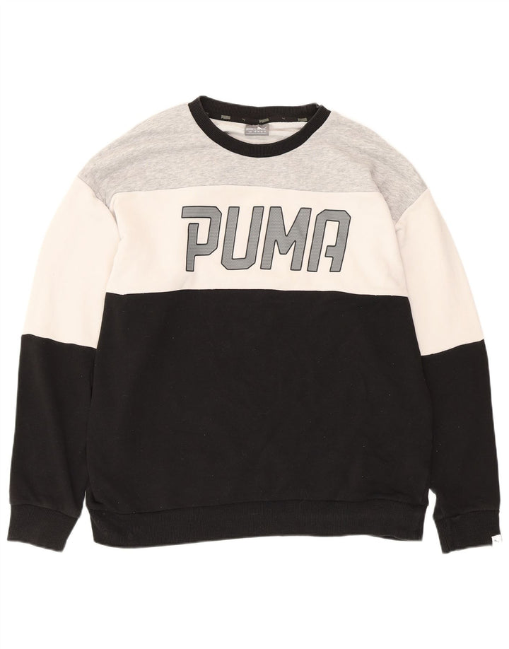 Felpa con grafica PUMA da donna UK 14 Large Black Colourblock