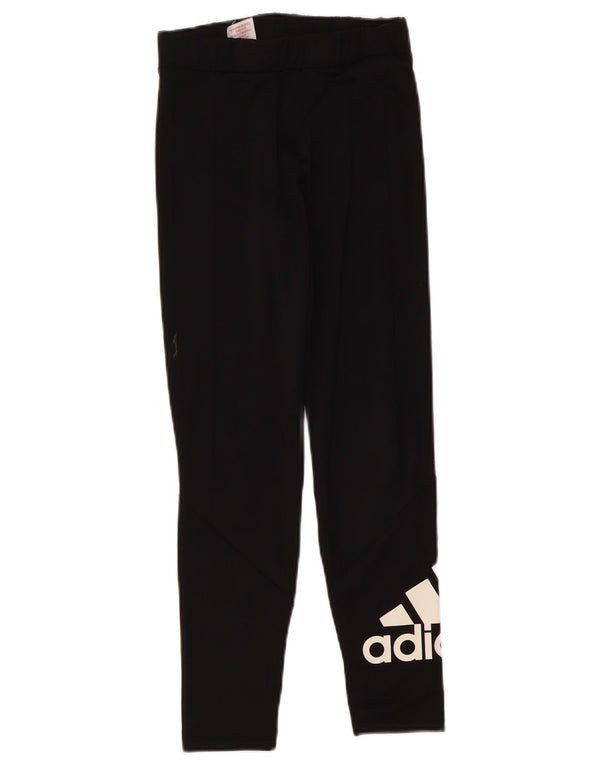 Leggings grafici Adidas per ragazze 11-12 anni in poliestere nero