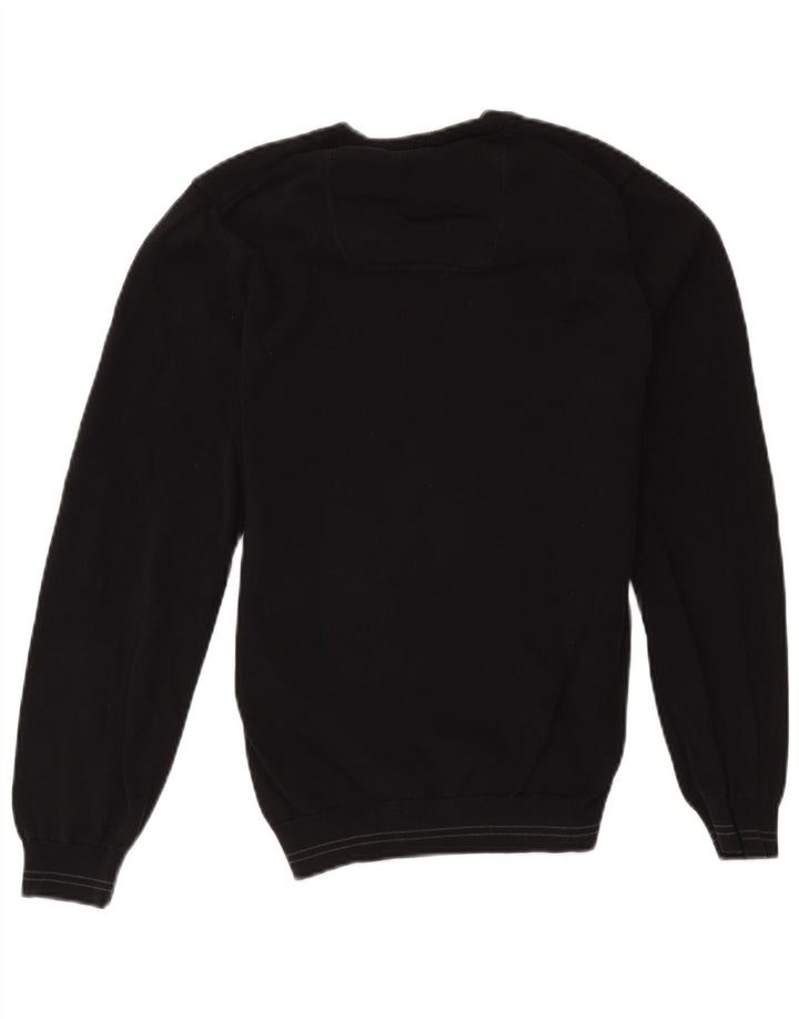 Maglione da uomo con scollo a V Hugo Boss piccolo cotone nero