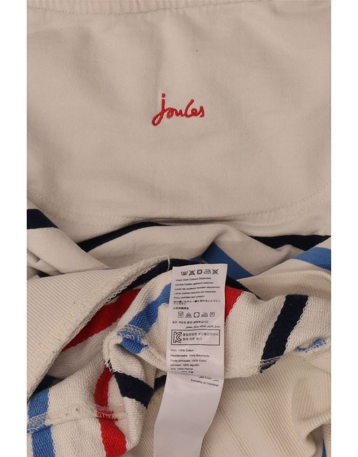 Joules Felpa oversize da donna Maglione UK 14 Cotone a righe bianche medie
