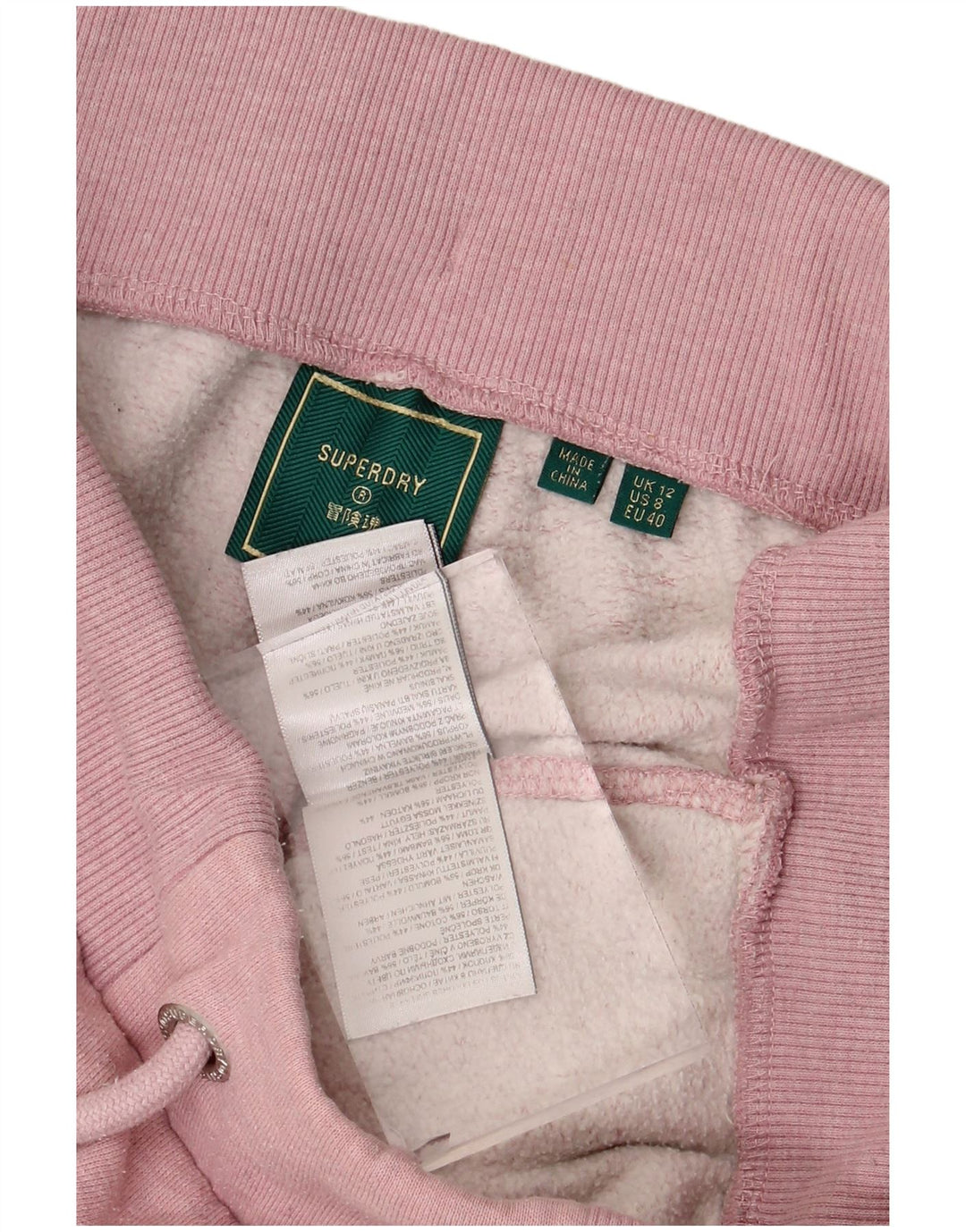 Pantaloni da tuta da donna Superdry Joggers UK 12 poliestere rosa medio