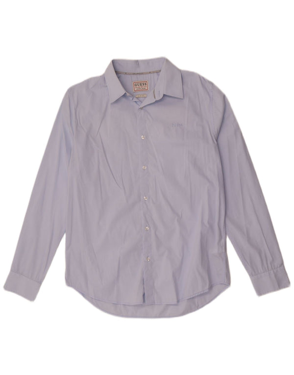 Camicia Guess da uomo slim fit UK 34 piccolo cotone blu