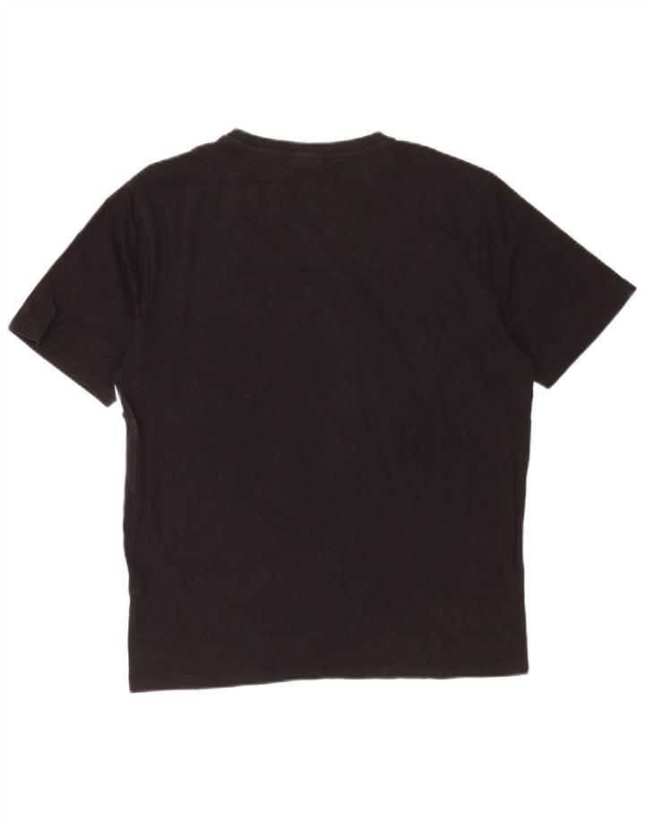 T-shirt grafica da uomo Ellesse Top in cotone color block medio nero