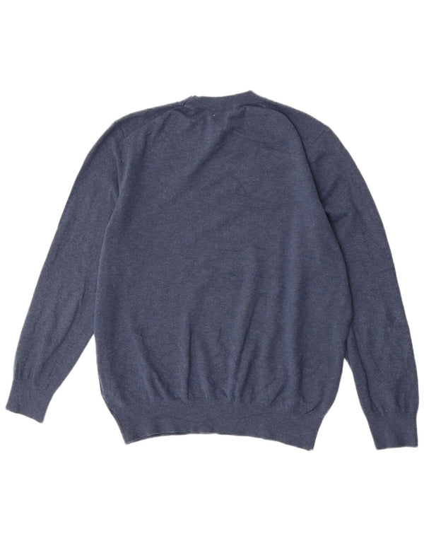 Maglione maglione girocollo da uomo Zara grande in acrilico blu navy