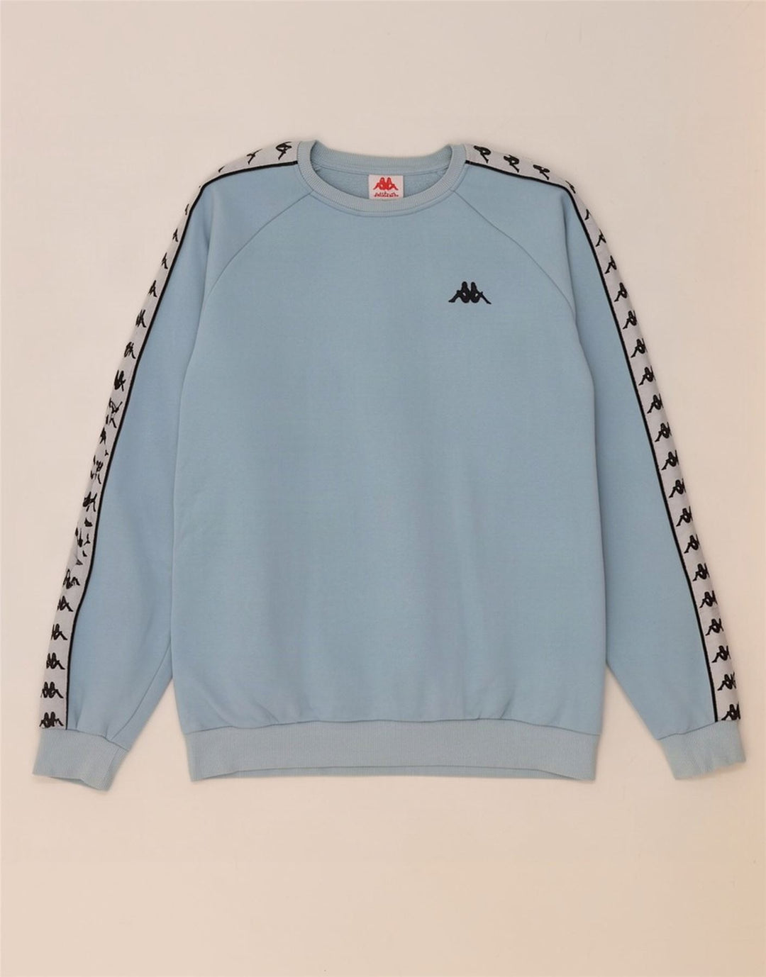 Felpa grafica da uomo Kappa, maglione grande, cotone color block blu