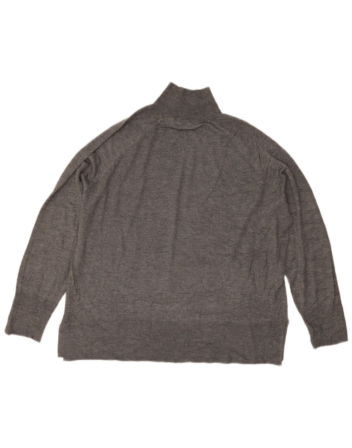 Maglione maglione oversize con collo dolcevita da donna Zara UK 14 Grigio medio