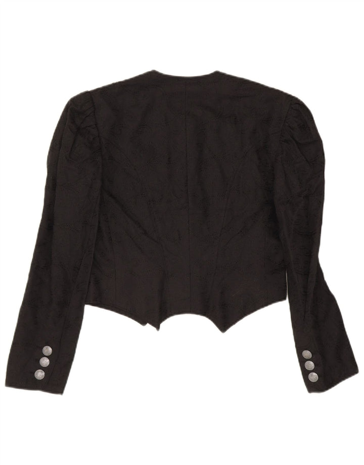 Gossl Donna Trachten Crop Cardigan Top EU 40 Lino Nero Medio