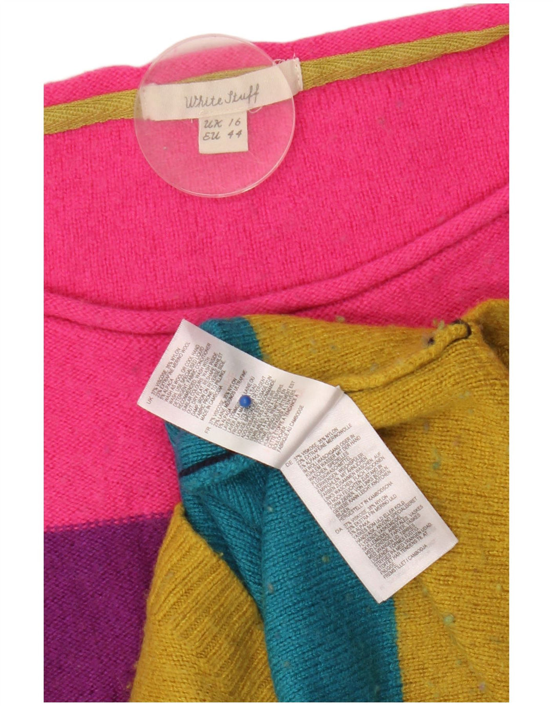 Maglione maglione con scollo a barca da donna di White Stuff UK 16 grande multicolore