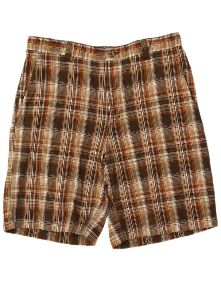 Pantaloncini chino da uomo Columbia W34 cotone a quadri marroni grandi