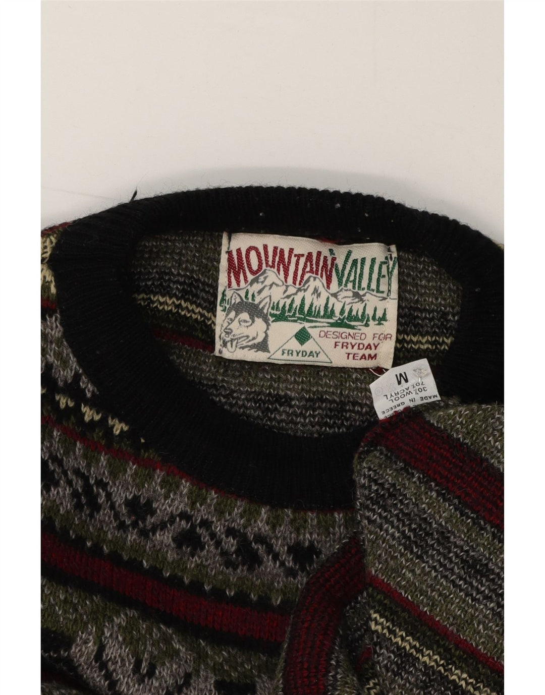 Fryday Maglione girocollo da uomo girocollo medio multicolore Fair Isle