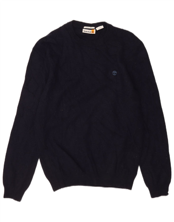 Maglione maglione girocollo da uomo Timberland grande lana blu navy
