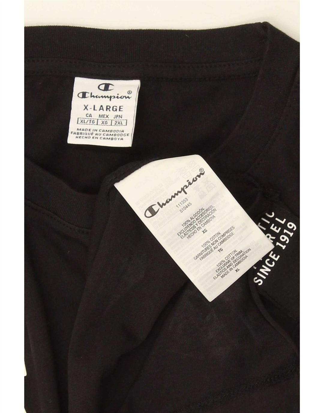 Canotta grafica da uomo Champion XL in cotone nero