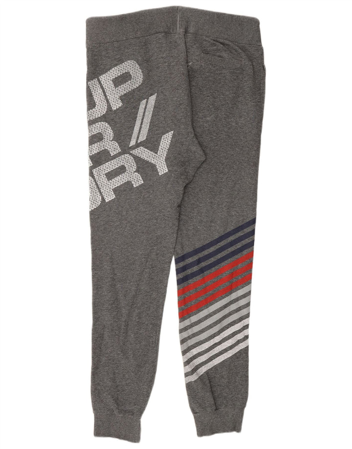 Pantaloni da tuta con grafica da uomo SUPERDRY Joggers grandi cotone a righe grigie