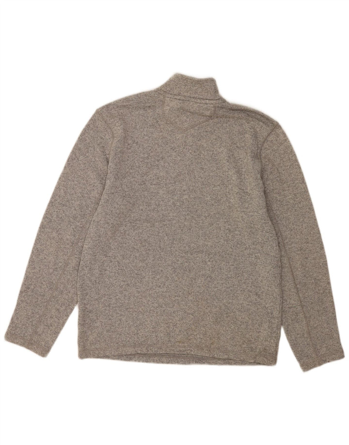 Felpa da uomo con collo con zip Eddie Bauer, poliestere chiazzato grigio medio